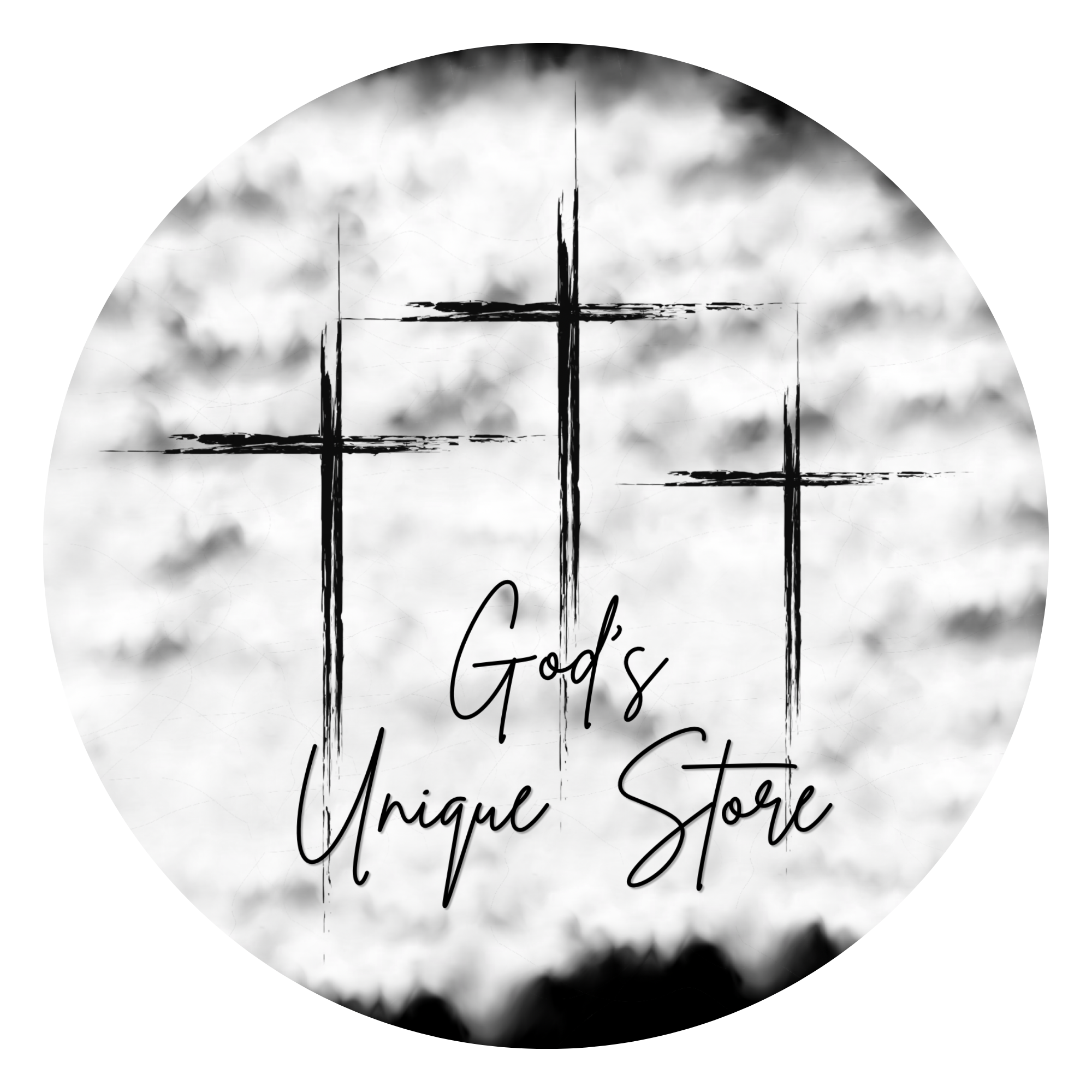 God's Unique Store logo — three crosses